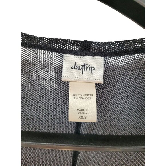 Black Boho Fairy Whimsigoth Crochet Flowy Duster Top Womens S Lace Mesh - Picture 7 of 9